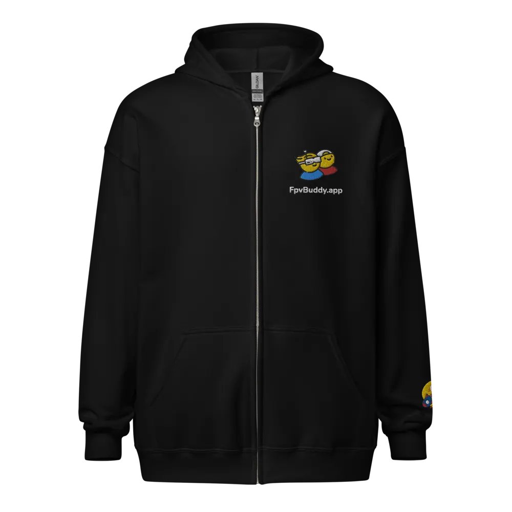 FpvBuddy Embroidered Zip Hoodie (black) product image (1)