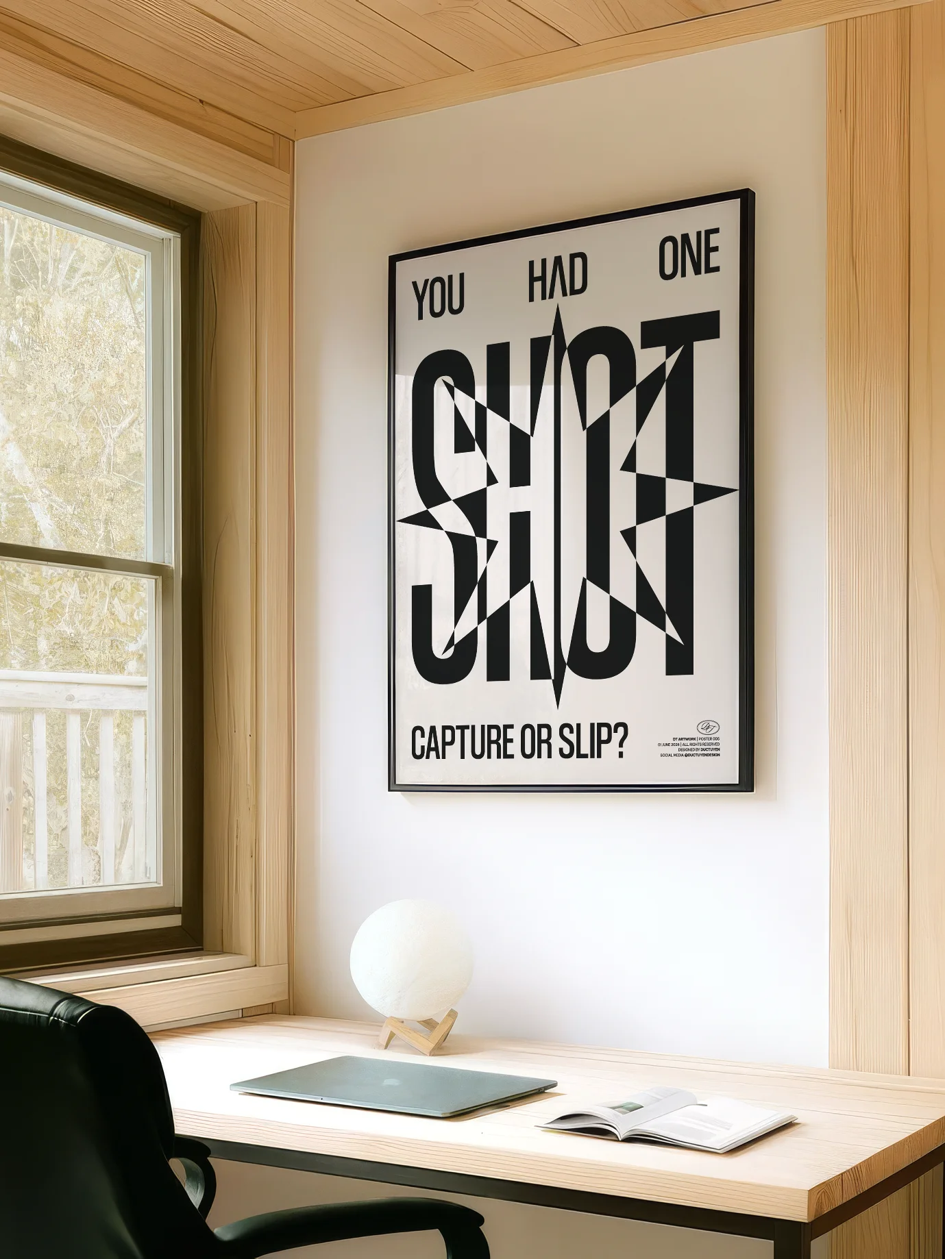 "ONE SHOT" Typography Framed Poster product image (3)