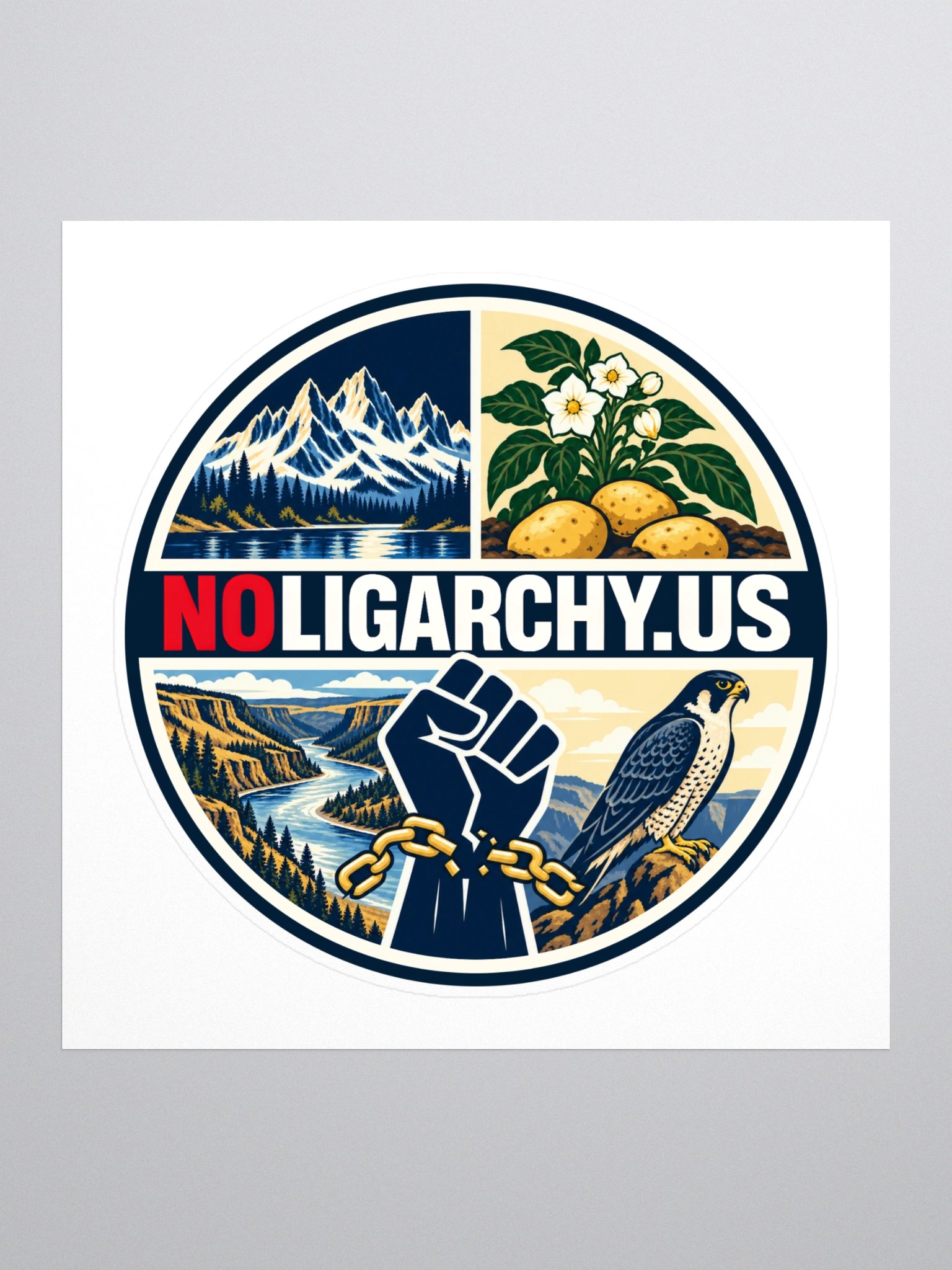 Idaho NOLIGARCHY.US sticker product image (1)