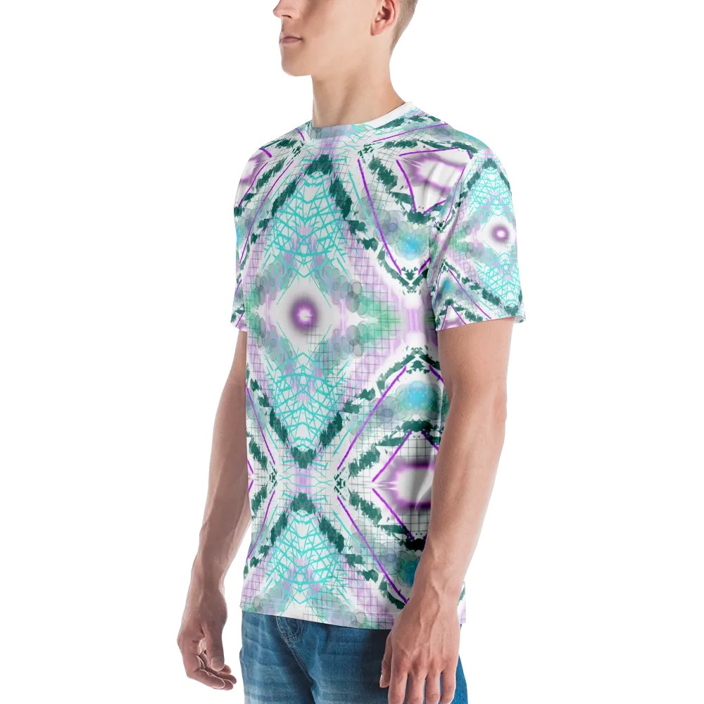Aqua Mesh Geometric Design T-Shirt product image (4)