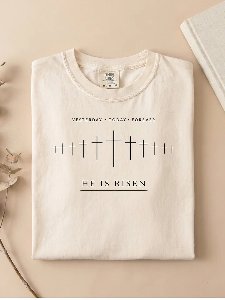 Yesterday • Today • Forever Christian Crosses Minimalist Faith T-Shirt | Hebrews 13:8 | Christian Apparel | Kingdom Life Co. product image (1)