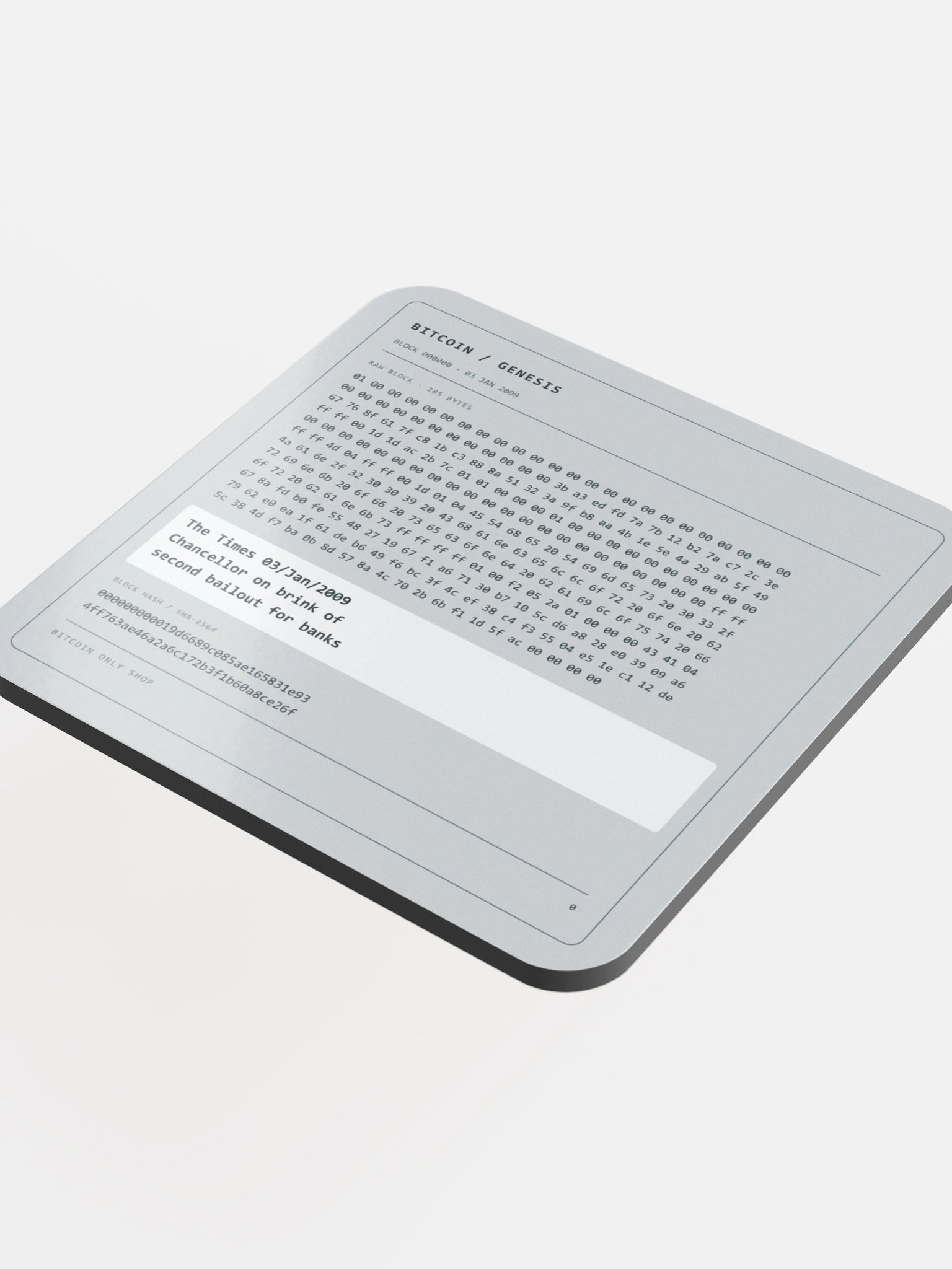 Genesis Block — Silver Bitcoin Coaster product image (4)