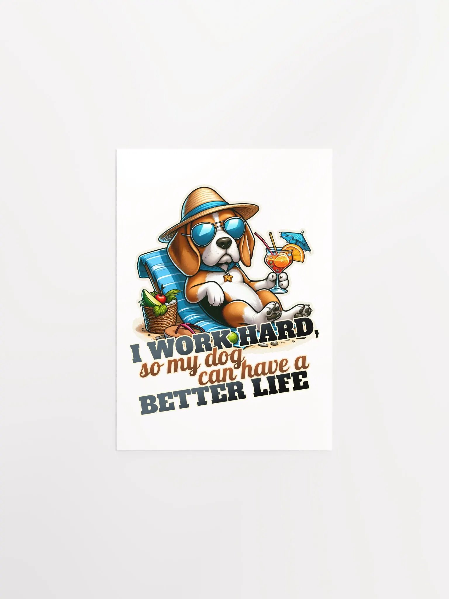 Work Hard - Beagle Beach - Poster product image (4)