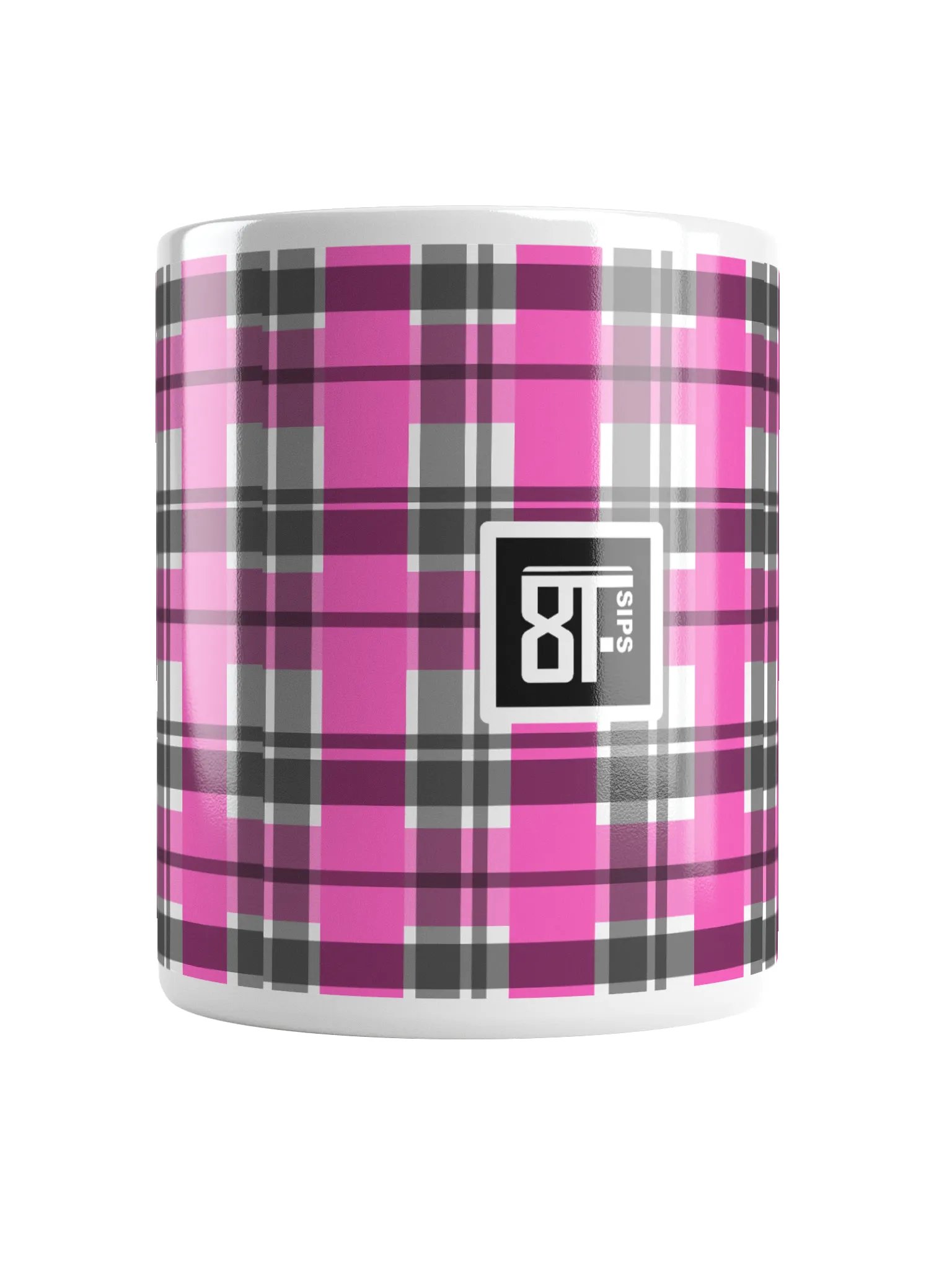8T Sips Founders Plaid White Glossy Mug product image (5)