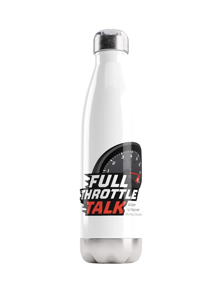White Stainless Steel Water Bottle | Full Throttle Talk product image (1)