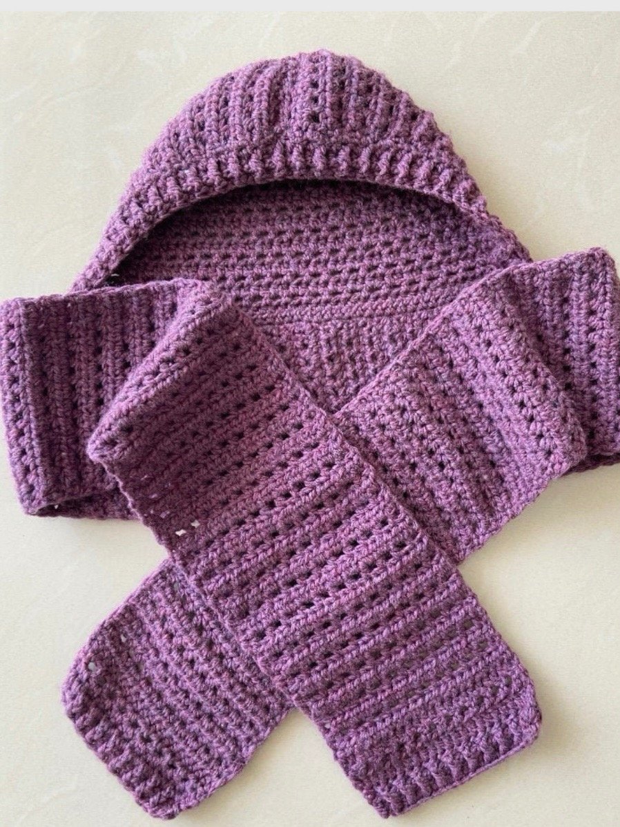 Crochet Hooded Scarf Written Pattern product image (1)