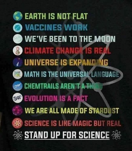 We stand up for science! Aren’t we fortunate to live at a time when we have scientific research and all the incredible life i...