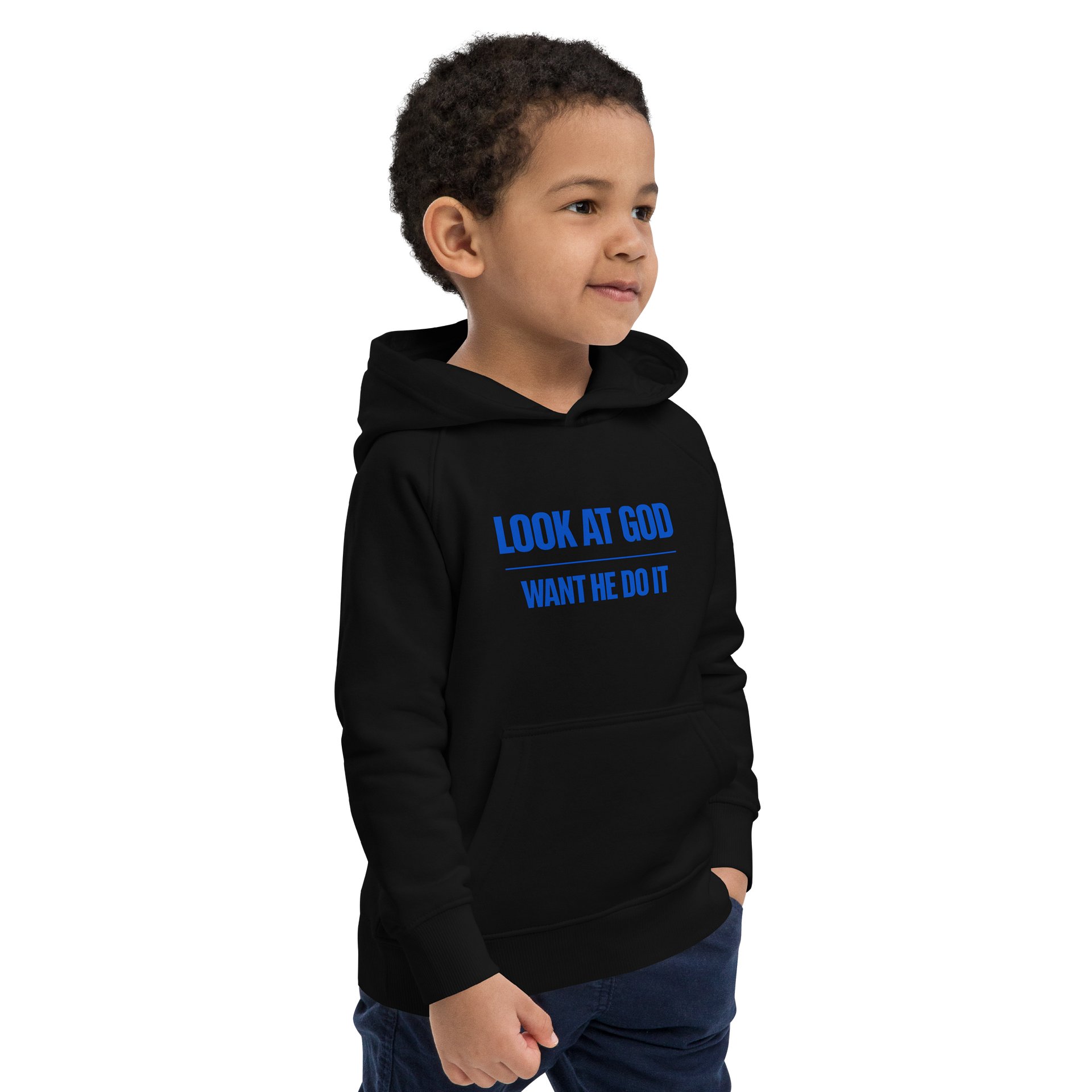 Look At God Want He Do It Kids Hoodie – Royal Blue product image (2)