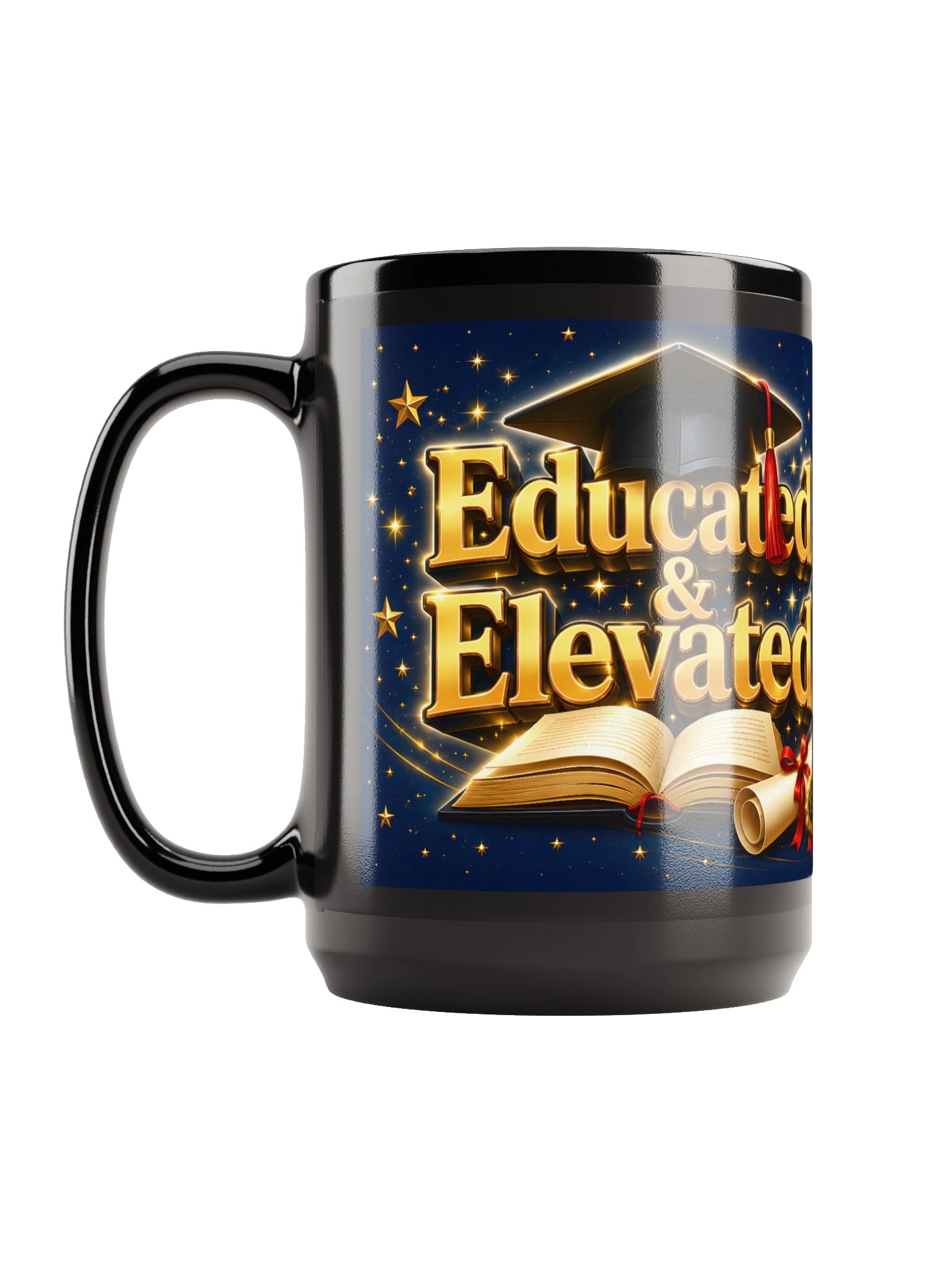 "Educated & Elevated" Graduation Mug — Navy Wrap product image (2)