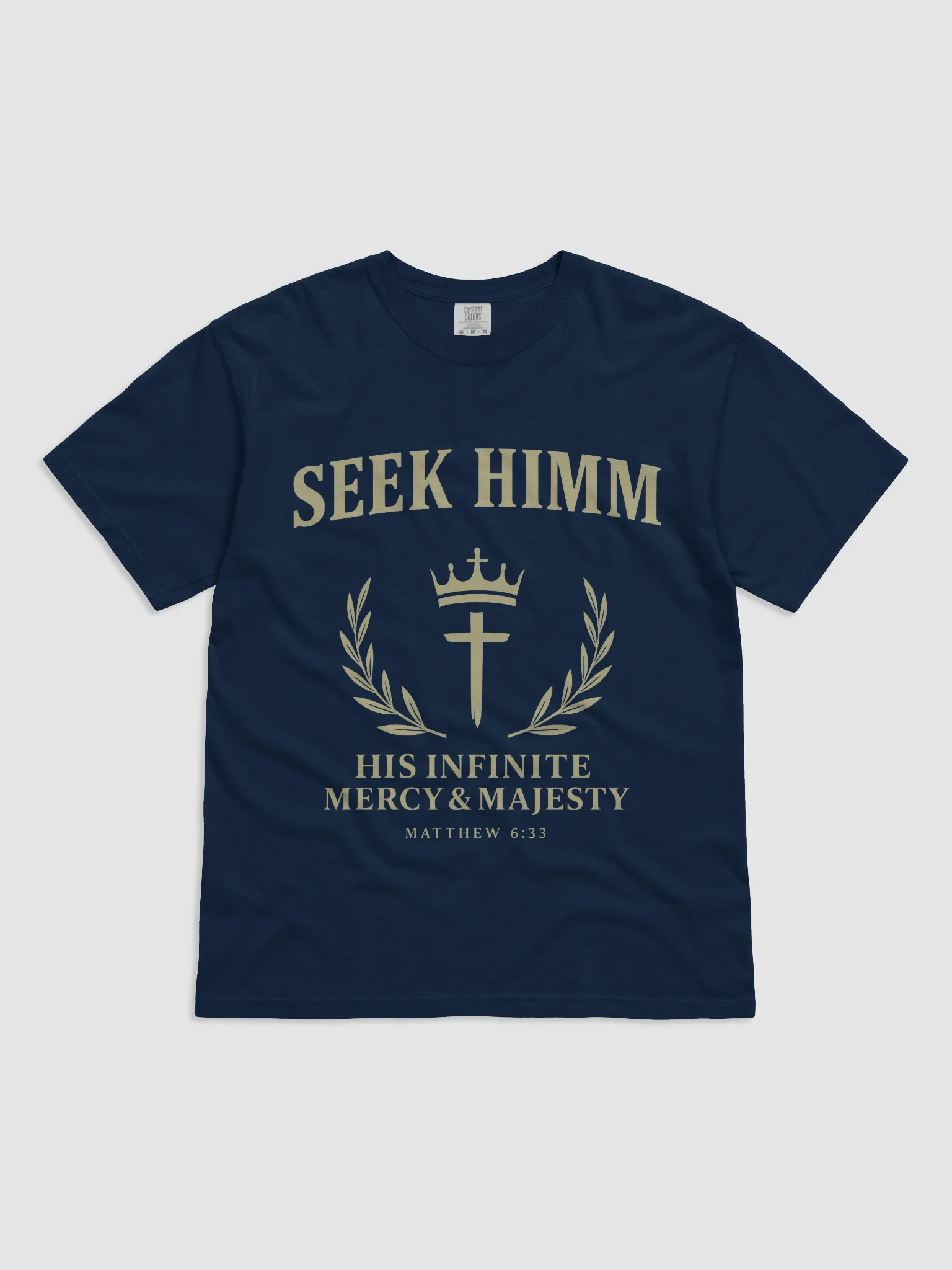 Seek Himm™ [Navy Blue] Heavy Tee — (His Infinite Mercy & Majesty) product image (1)
