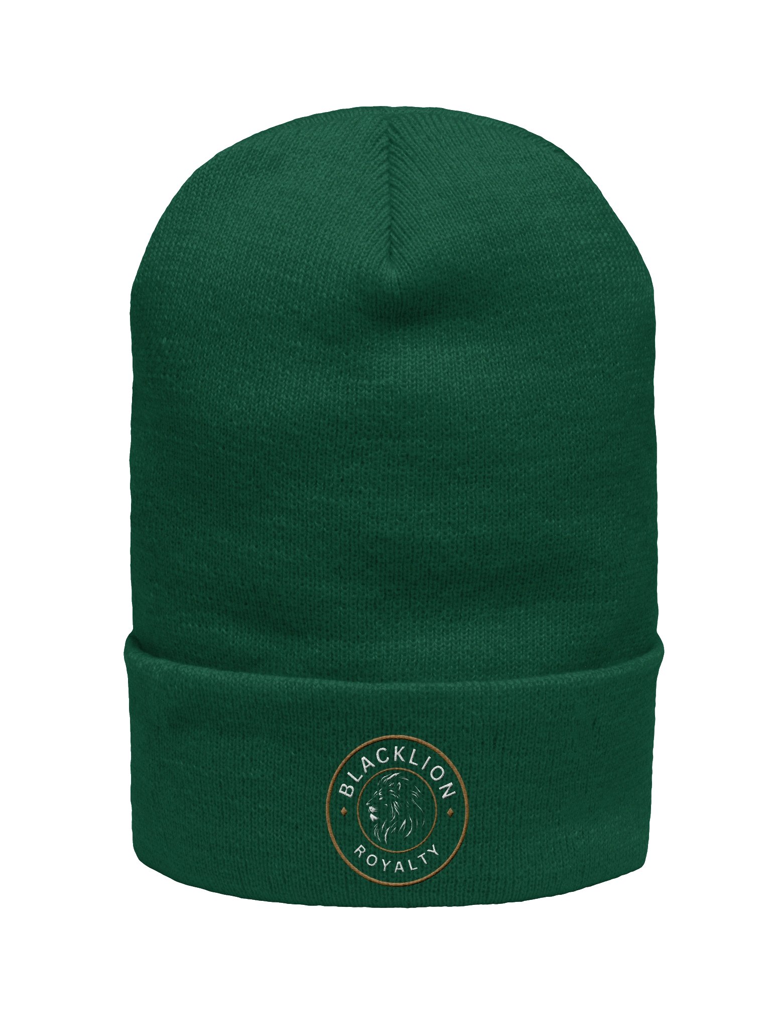 Black Lion "Royalty" Embroidered Crest Cuffed Beanie – Premium Knit Streetwear Headwear product image (1)