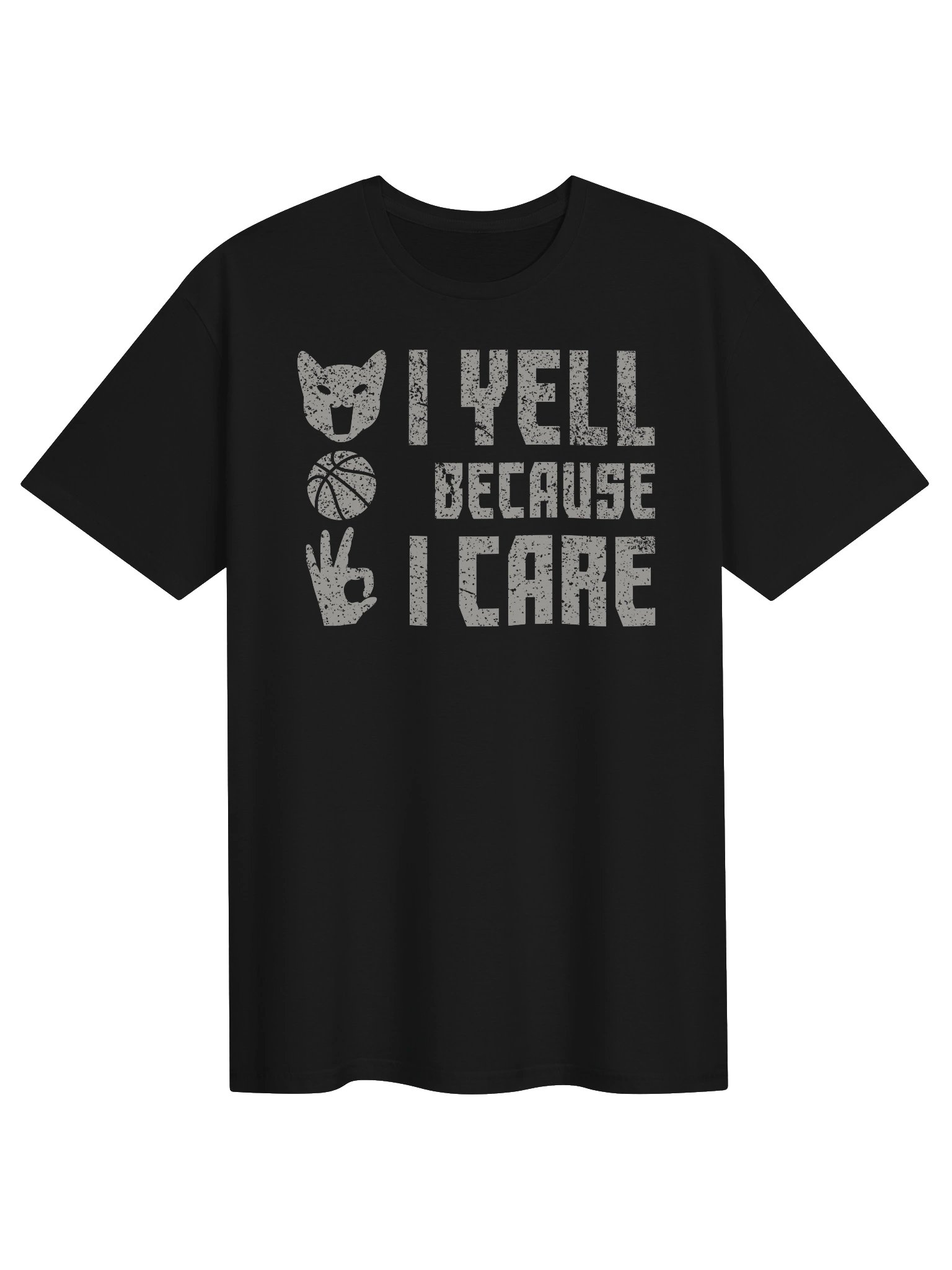 Basketball Cat (I Yell Because I Care) - Unisex Adult Super Soft Lightweight T-shirt product image (1)