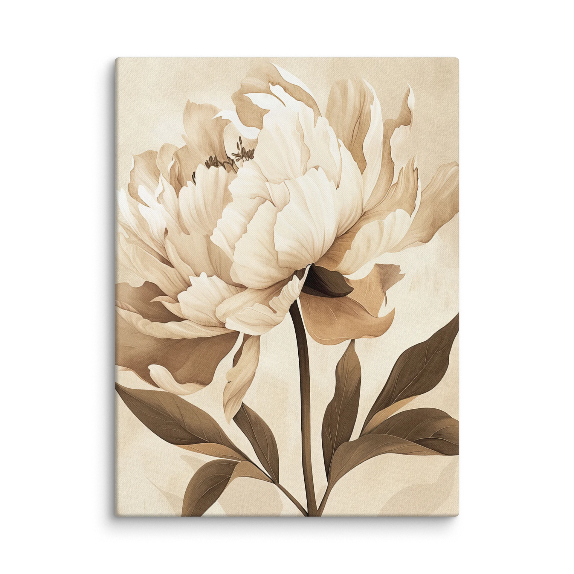 Peony I – Canvas - Gilded Cream & Sepia Peony – Moody Vintage Botanical Statement Art product image (4)