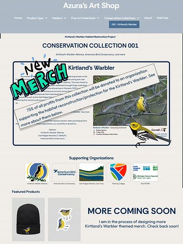 I created an all new collection page on my print store, that features the Kirkland's Warbler; one of the rarest warbler in No...