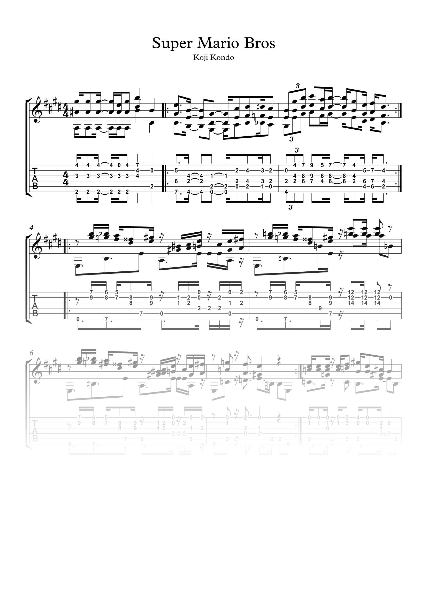 Super Mario Bros - Partitura + Tabs product image (1)