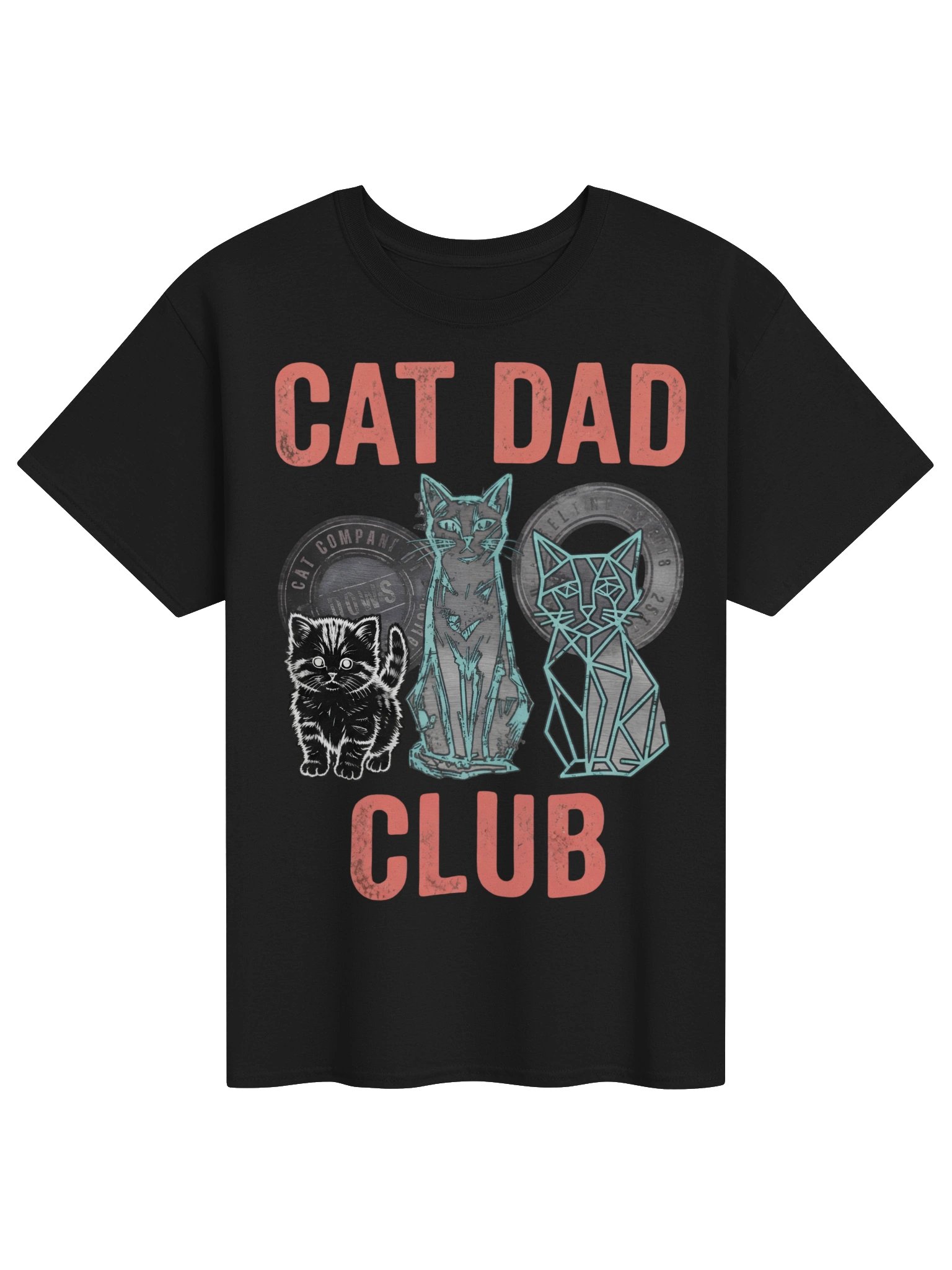 Cat Dad Club T-shirt | Three Cats Graphic Tee product image (1)