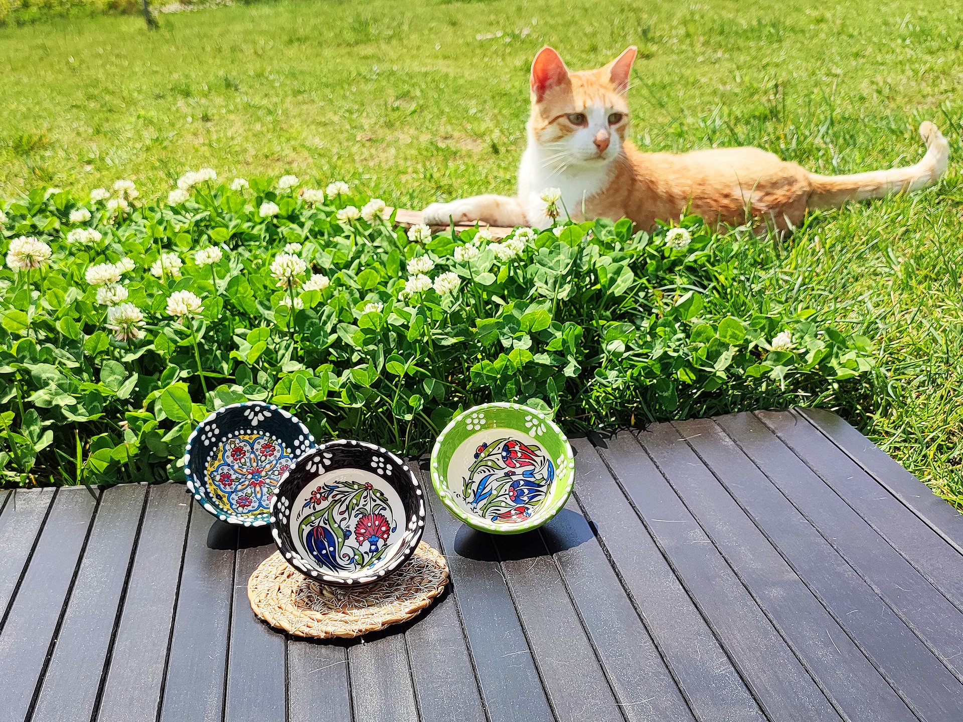 Ceramic set of 3 snack bowls, small — handmade pottery product image (2)