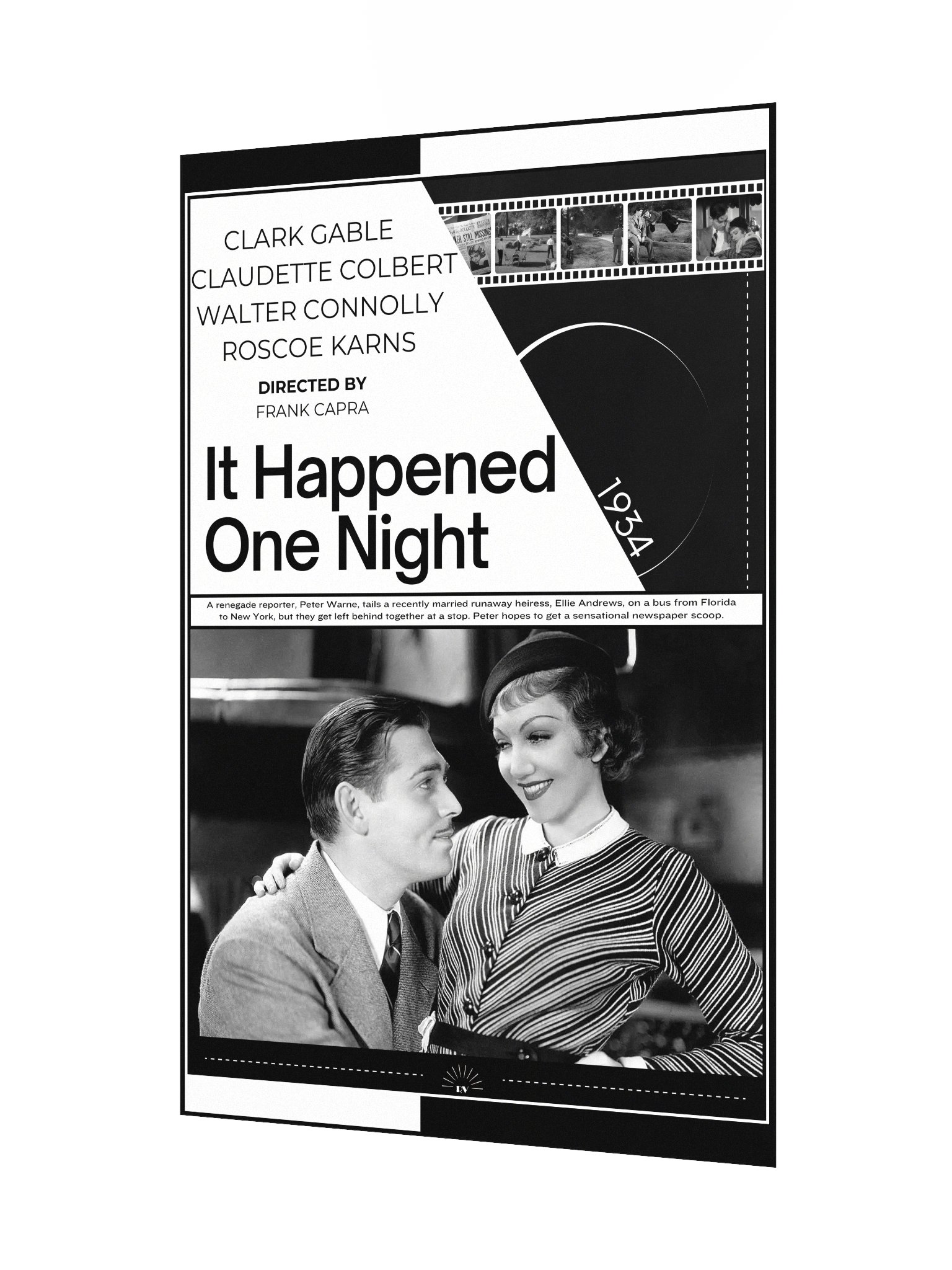 It Happened One Night with Clark Gable and Claudette Colbert 1934 | Movie Poster | 12x18 Wall Art product image (3)