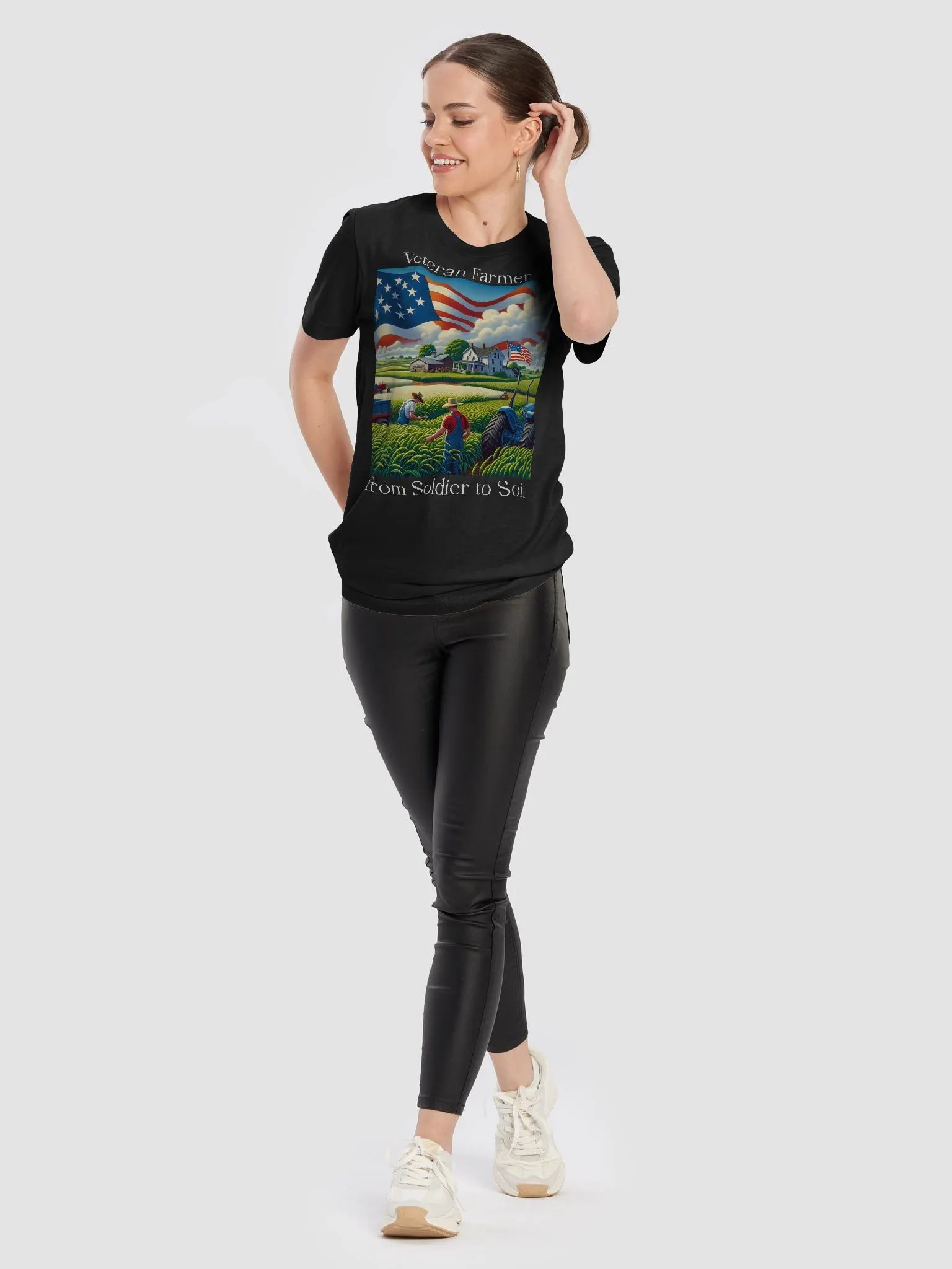 Veteran Farmer: From Soldier to Soil T-Shirt | Serving on the Soil | Farm Life, Veteran Strong | Rooted in Service and Soil | From Combat to Crops | Farming with Honor | Farm Life After Service product image (11)