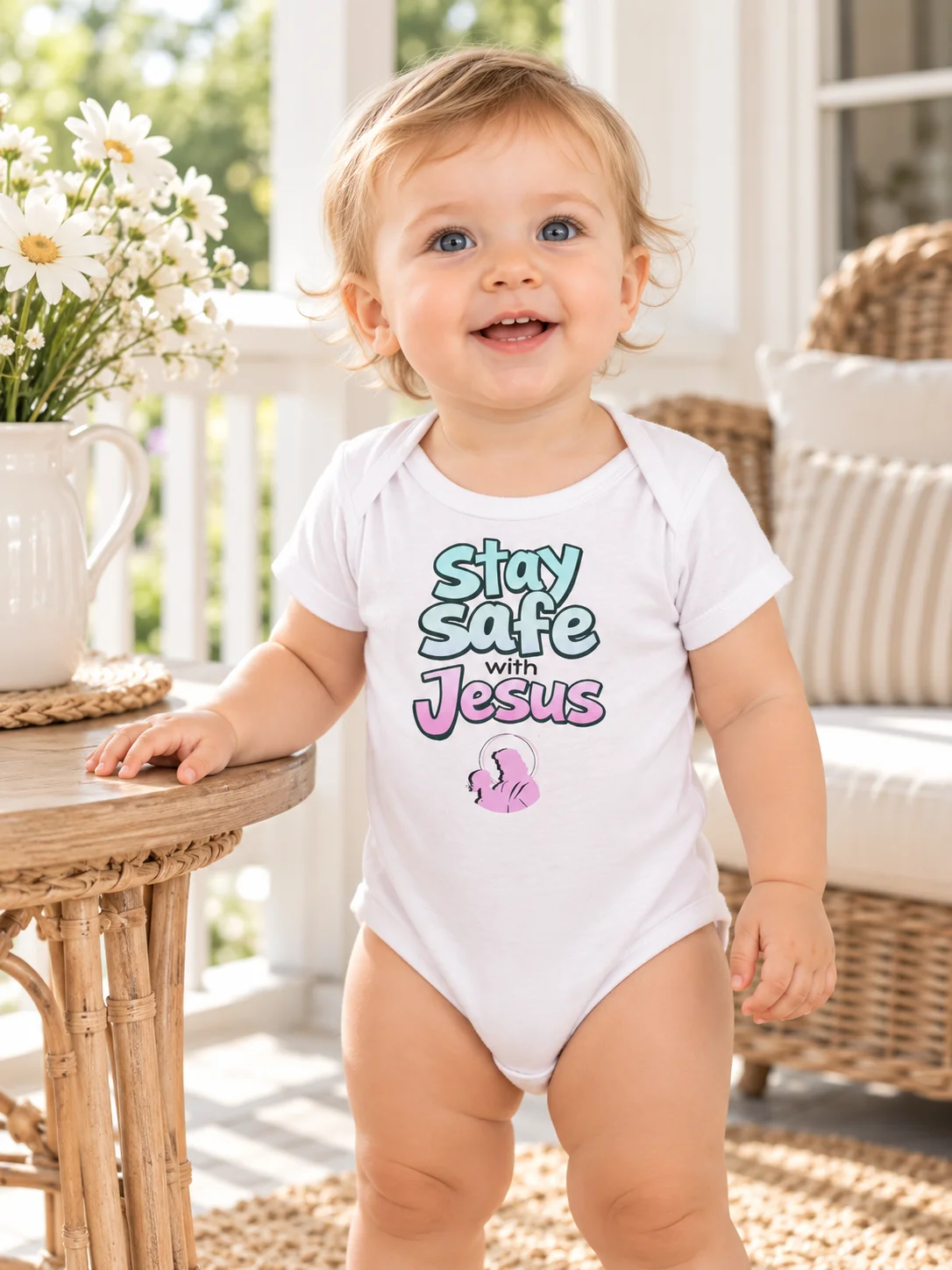 Stay Safe with Jesus Girls Baby Bodysuit product image (3)