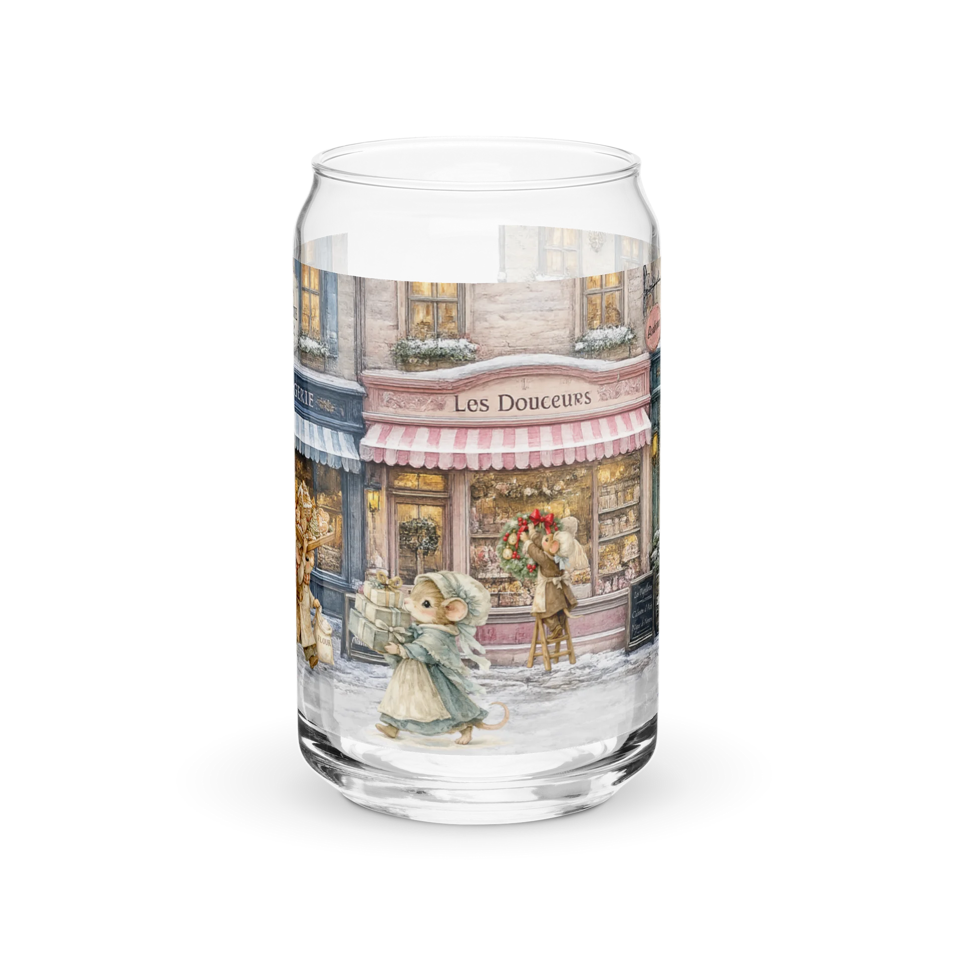 Christmas Is Coming | Whimsical Winter Village Glass Can product image (1)