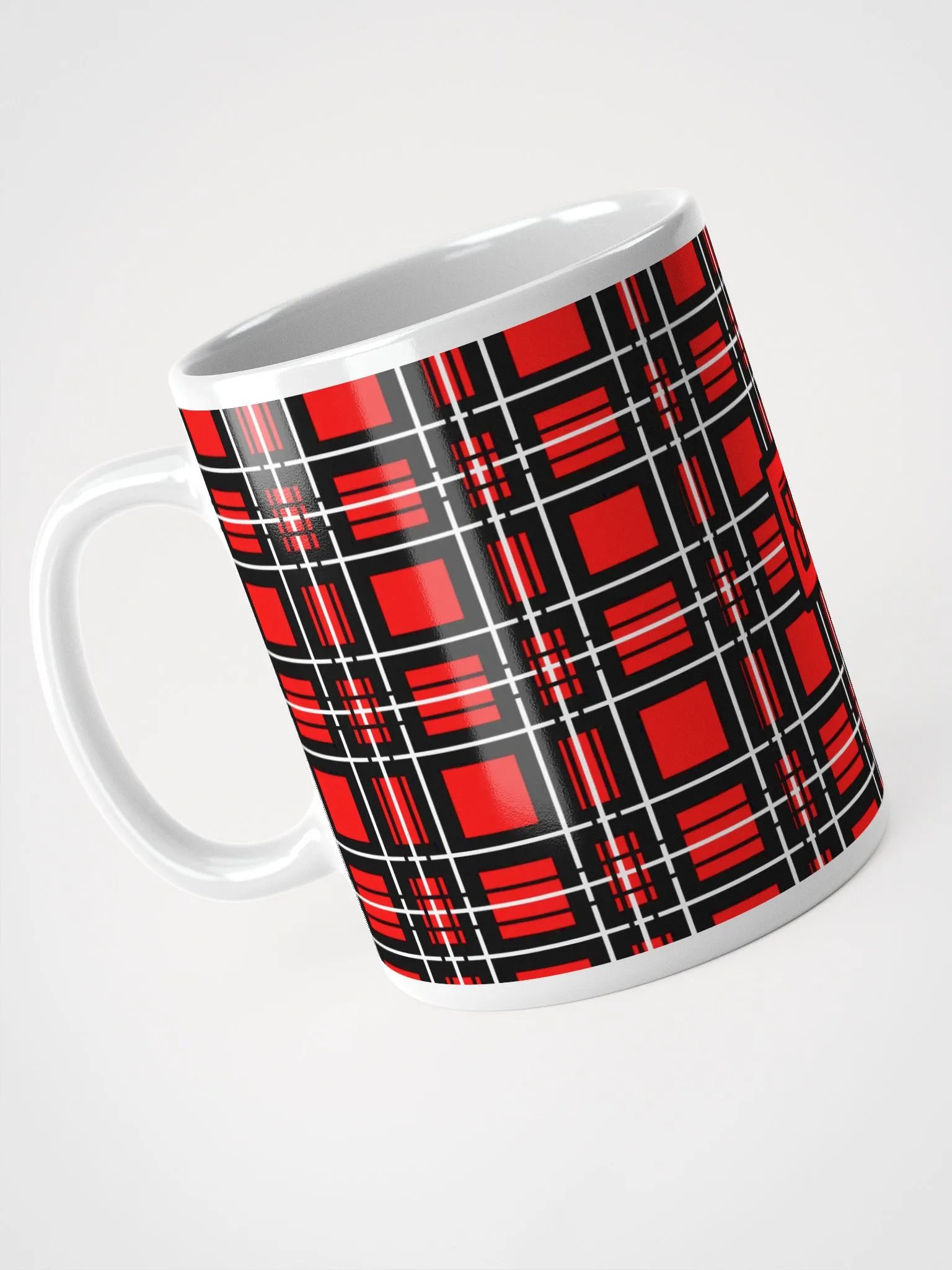 8T Sips Founders Plaid White Glossy Mug product image (3)