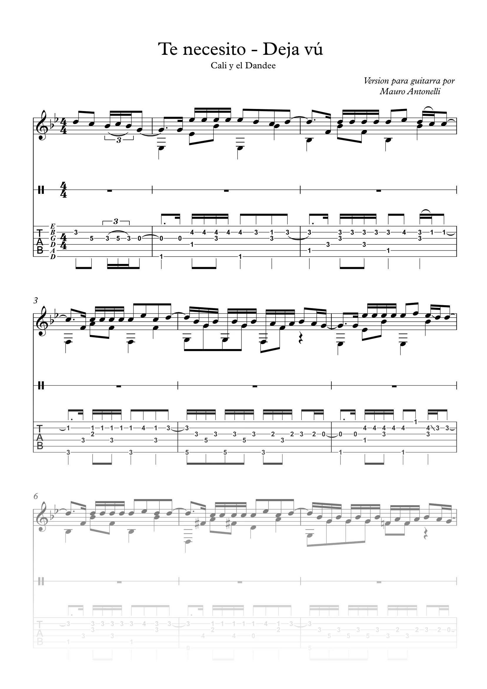 Te necesito - Partitura + Tab product image (1)