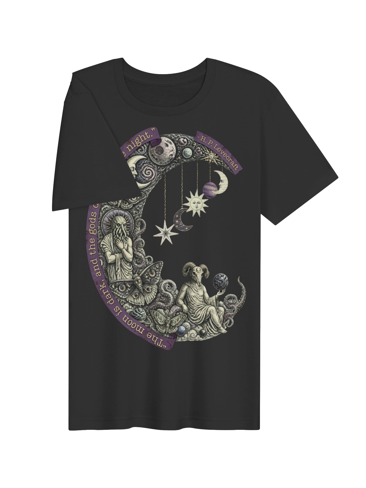 Lovecraft Moon Shirt, Cosmic Horror Whimsigoth Tee product image (4)