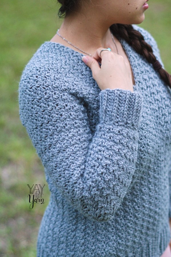 Textured Pullover - PDF Crochet Sweater Pattern & Video Tutorial product image (5)