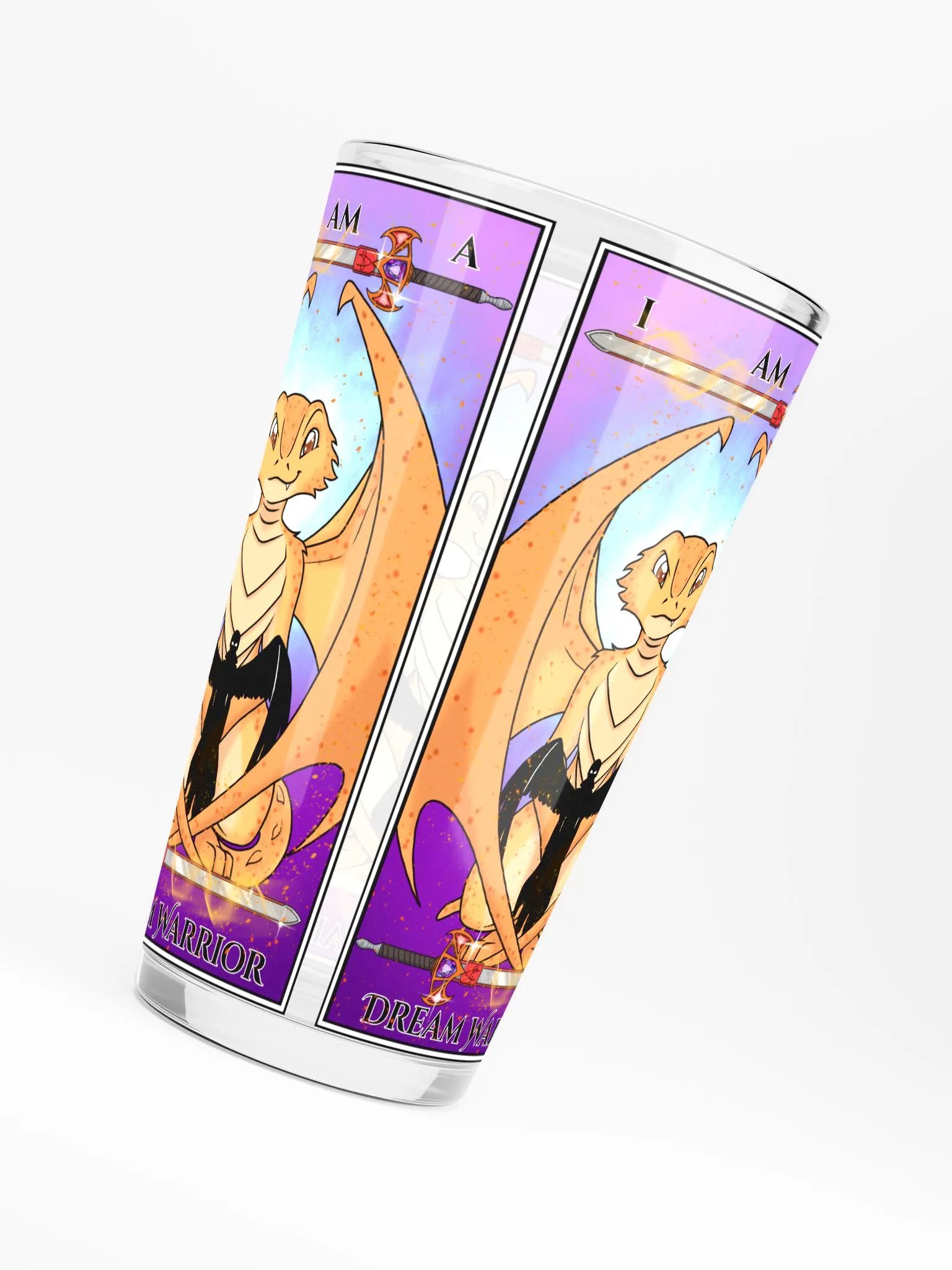 Day of the Dragon "Strength" Tarot Card Pint Glass product image (6)