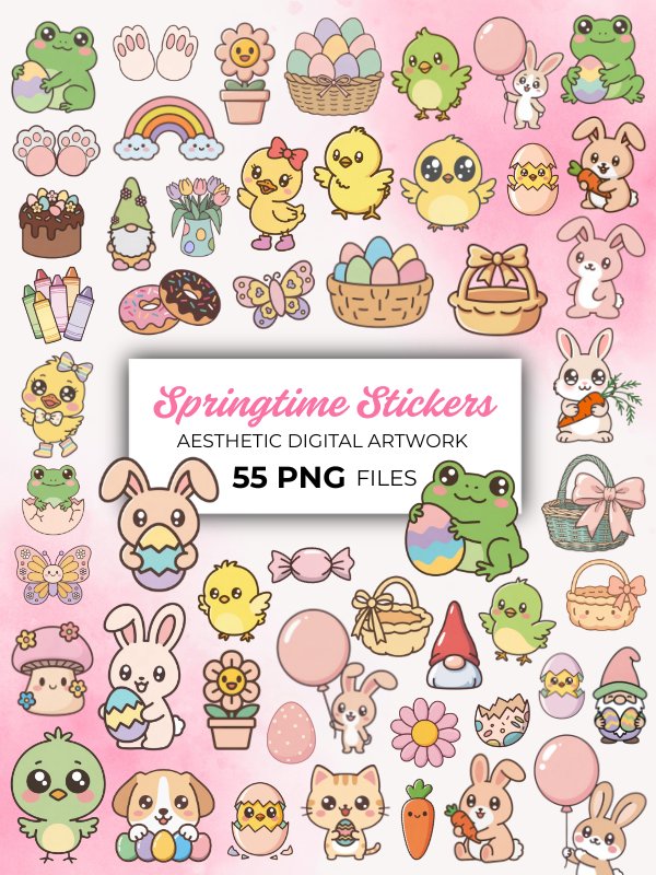 MRR/PLR Kawaii Spring Clipart Bundle product image (1)