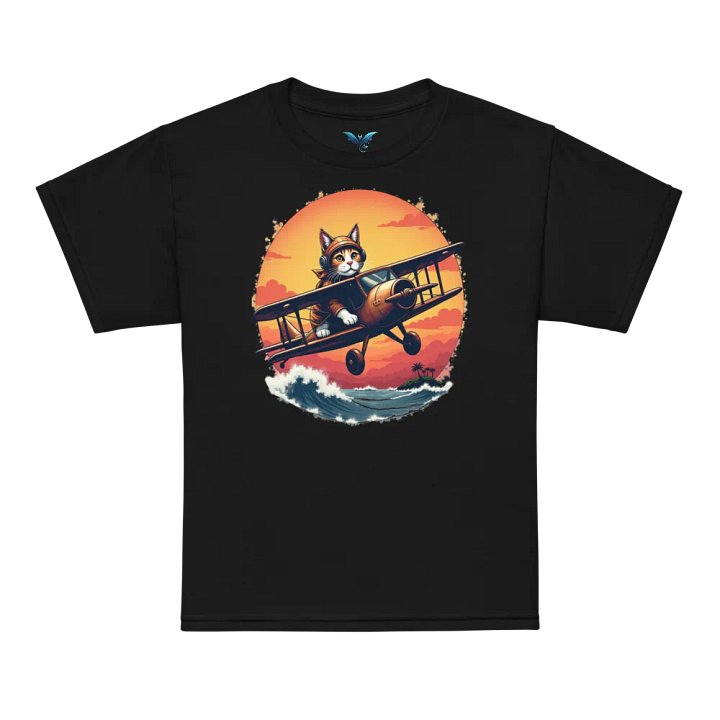 Whimsical Aviator Cat Youth Tee product image (9)