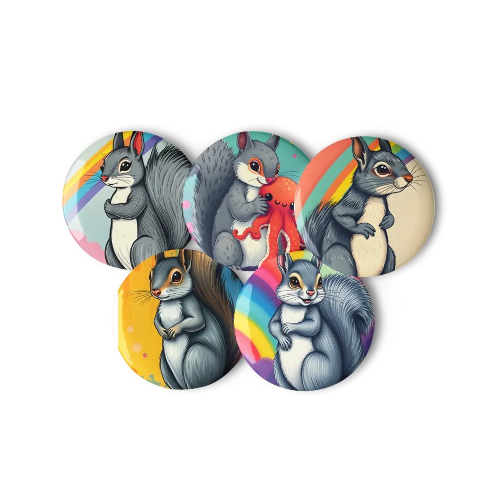 Rainbow Squirrel Pin Button Set product image (3)