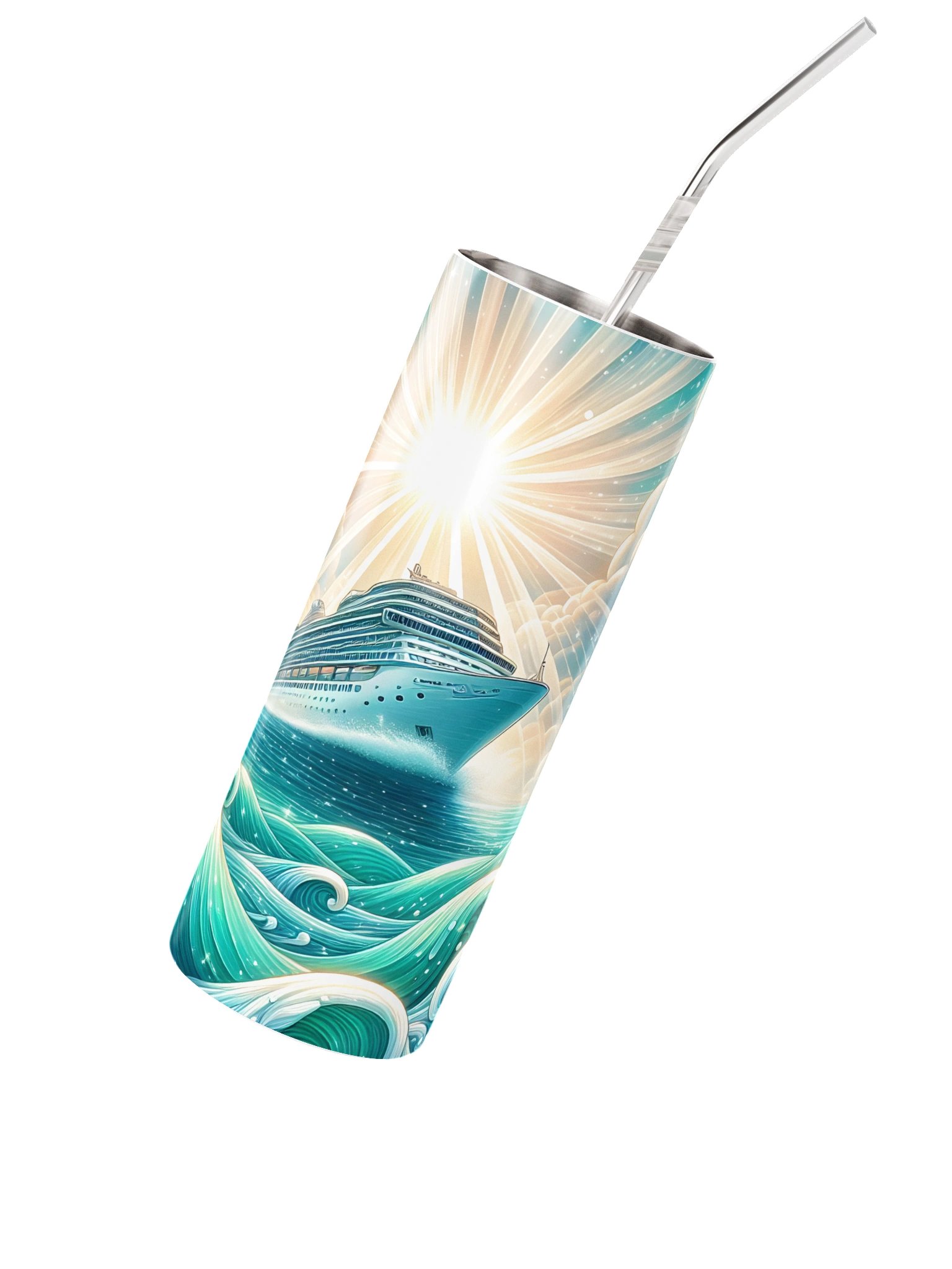 Ocean Voyage Stainless Steel Tumbler | Cruise Ship & Waves Travel Cup product image (2)