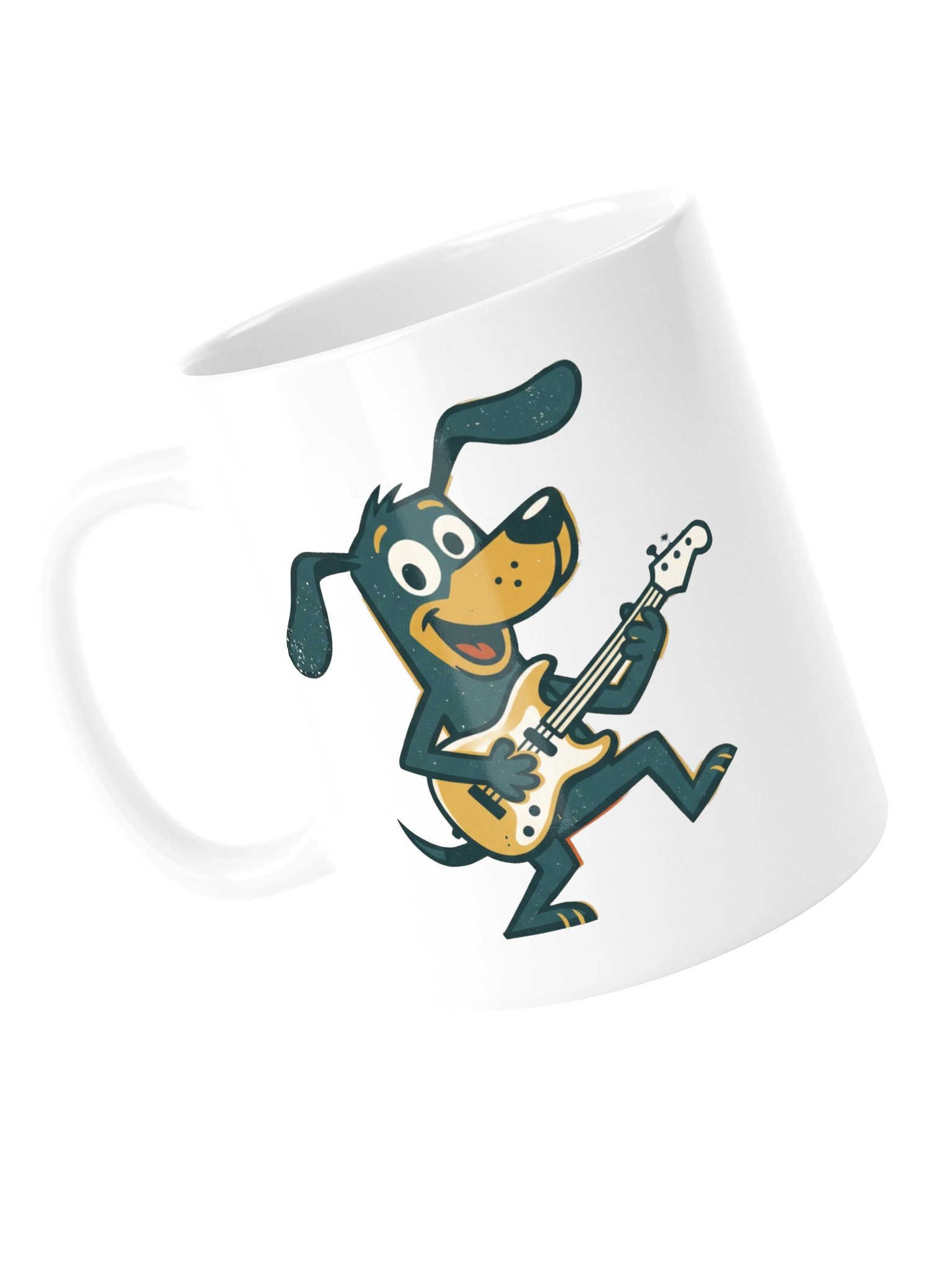 Retro Dog Playing Bass Guitar Mug – Vintage Cartoon Bassist Coffee Mug, Funny Musician Gift for Dog Lovers product image (13)