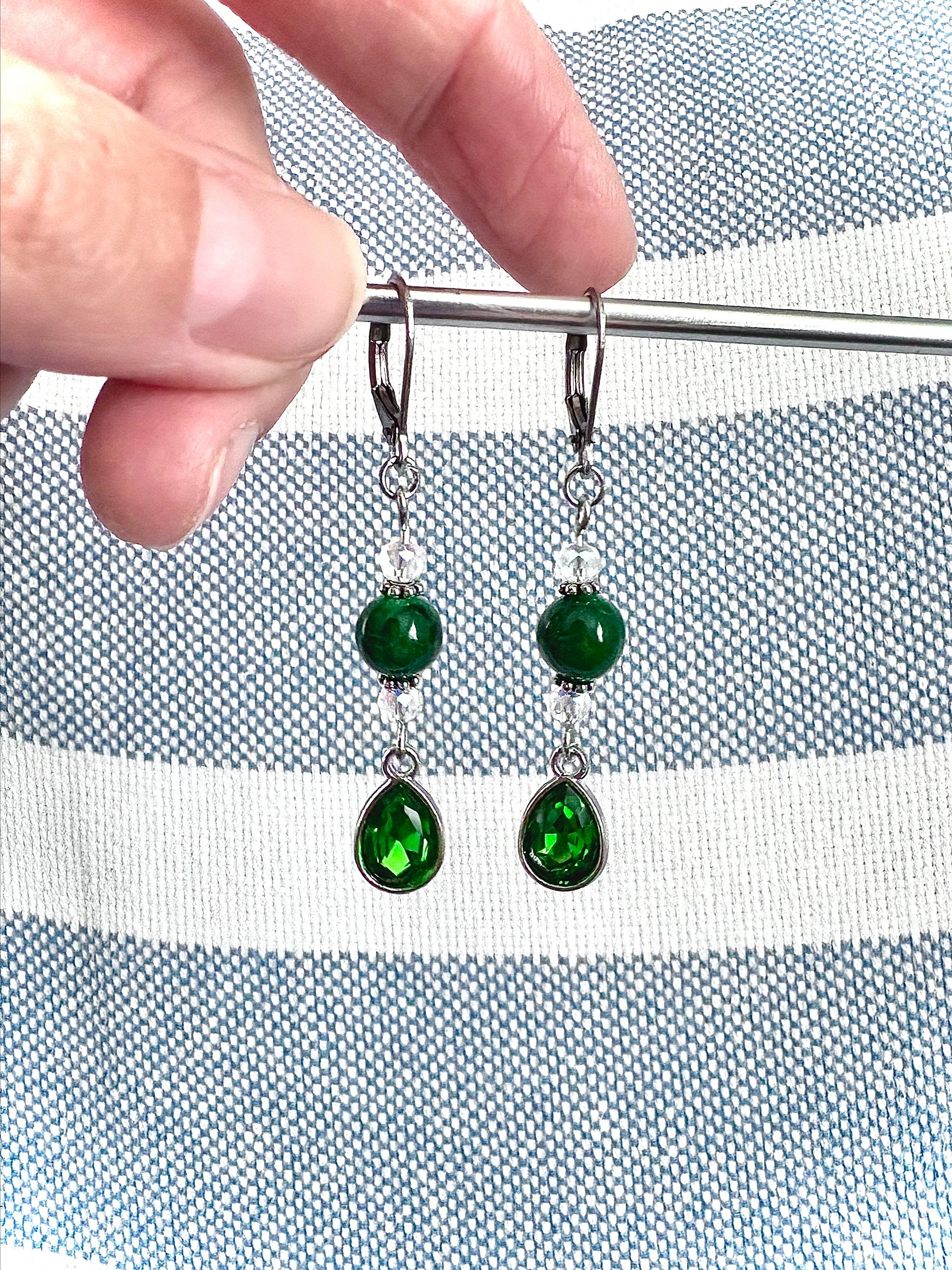 MFD-00312 | Emerald Coast Teardrop Earrings | One of a Kind Coastal Glam Jewelry product image (3)