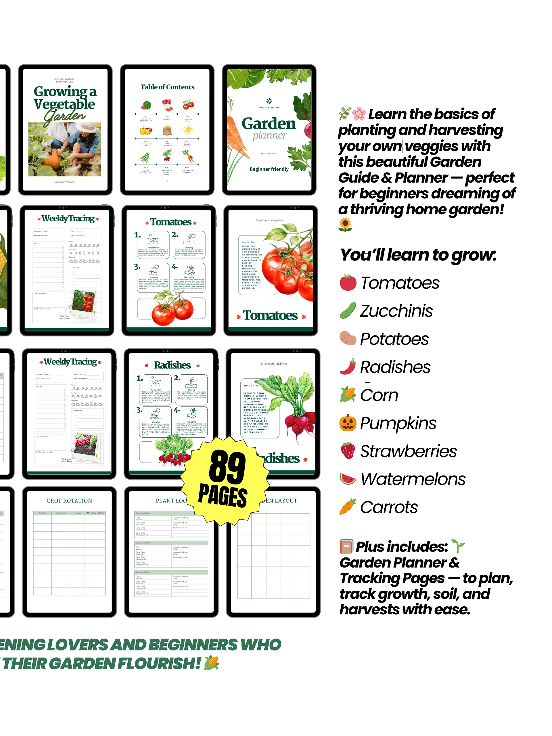 Garden Planner & Growing Guide for Beginners | PLR/MRR Ebook product image (3)