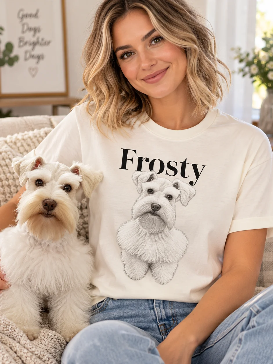 Custom Pet Portrait & Name Tshirt product image (1)