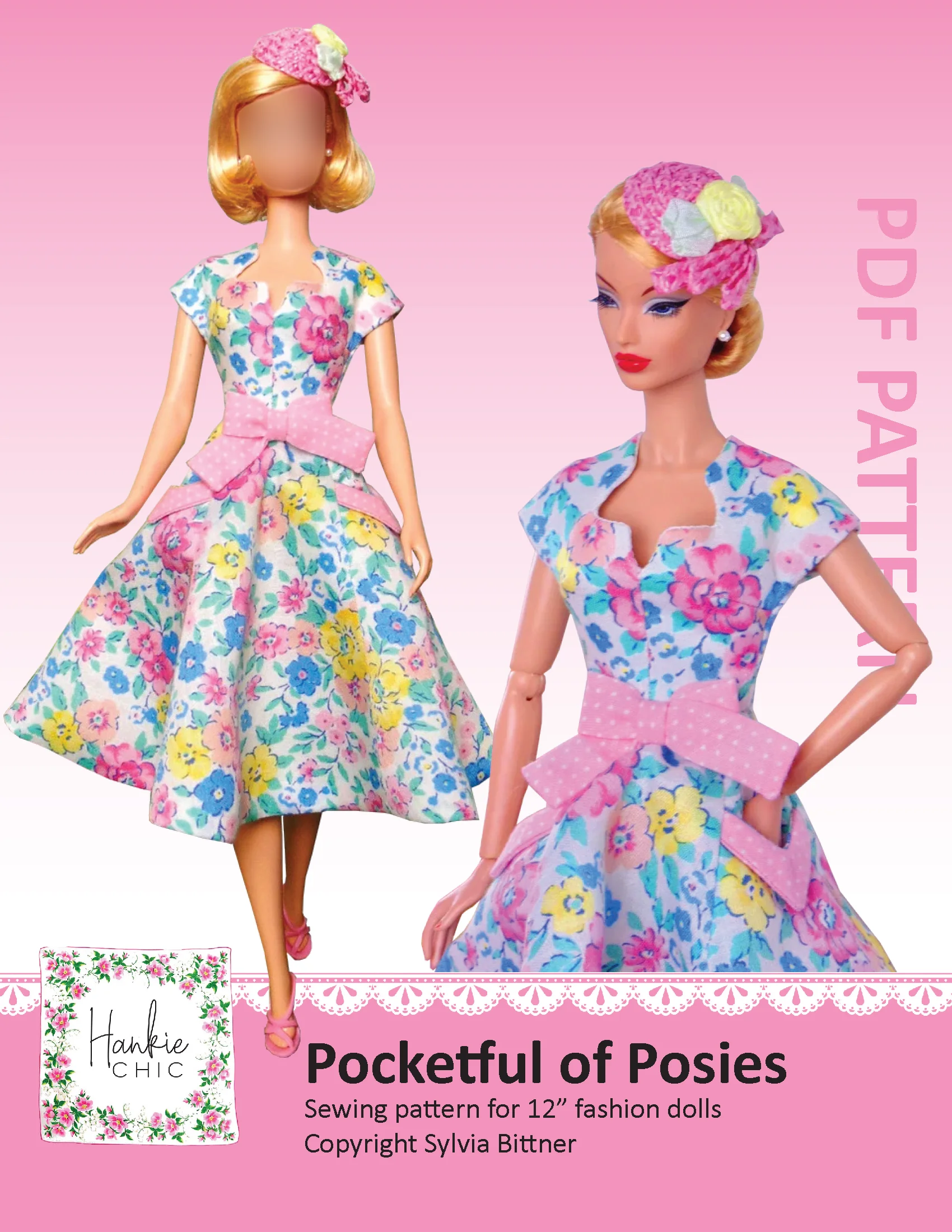 Pocketful of Posies sewing pattern for 12" fashion dolls product image (1)