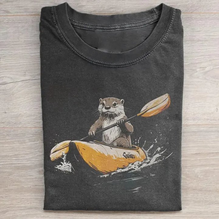Kayaking Otter T-shirt, Comfort Colors Tee product image (1)