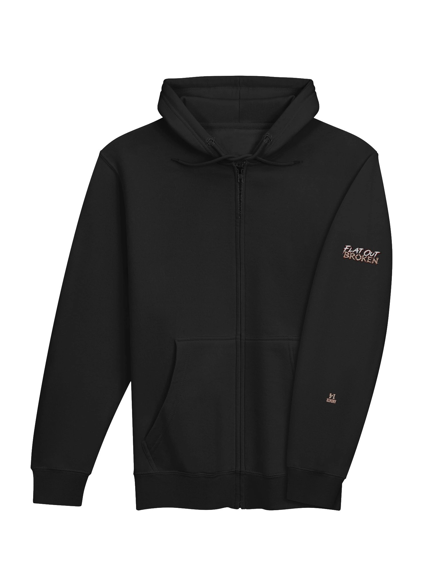 FLAT OUT BROKEN™ — HOW MANY HOLES? — FULL ZIP HOODIE product image (4)