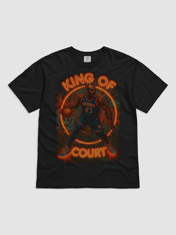 King of the Court Neon Basketball Art – Indiana Streetwear Poster or T-Shirt Design product image (1)