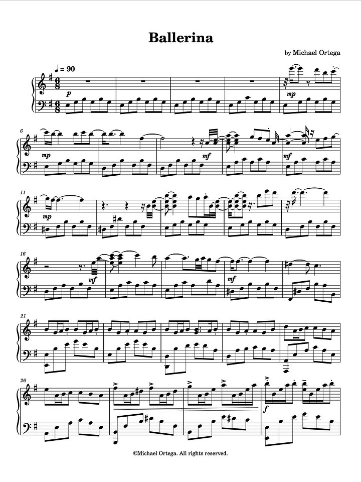 Ballerina (Piano Score) product image (1)