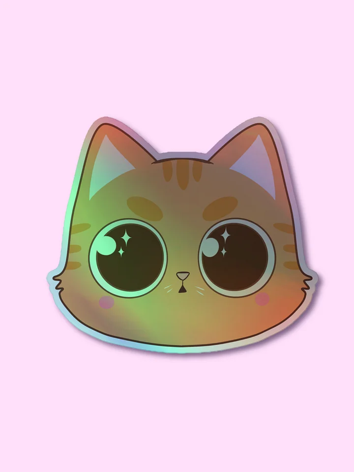 Sparkling Orange Cat Holographic Sticker product image (1)