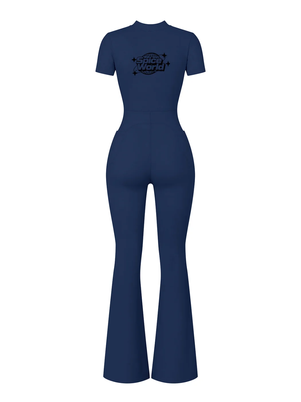 Women’s Tight Flared Leg Quarter-Zip Jumpsuit product image (6)