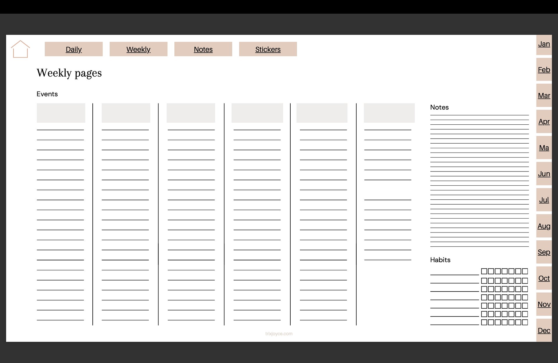 You're Cute! - Undated Digital Planner (download) product image (6)