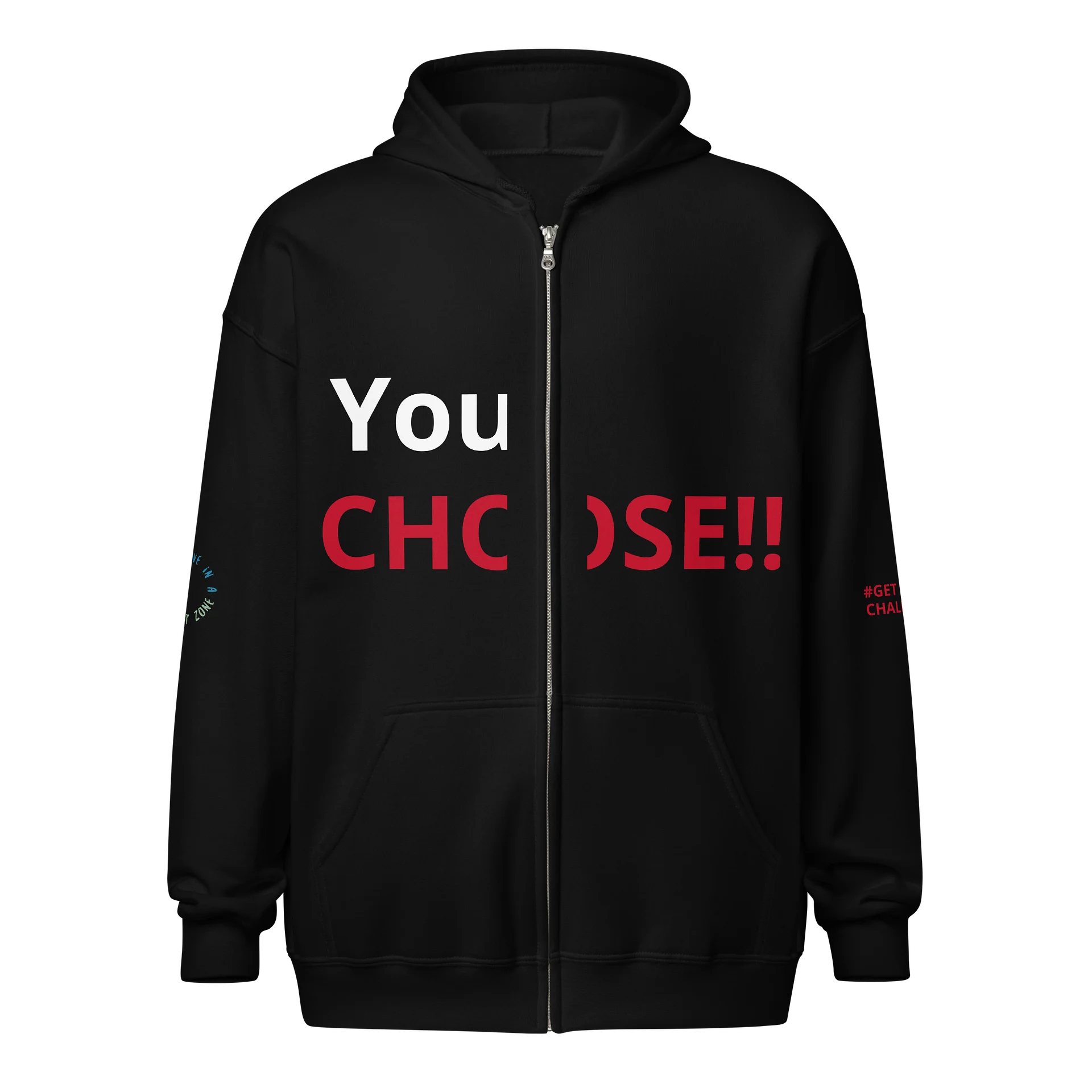 Bold Red & White Wordmark Zip Hoodie product image (1)