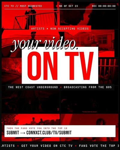 Artists 🎬 Get your music video on TV. CTC TV streams on Roku and connxct.club.

Every video on the channel goes on the Most R...