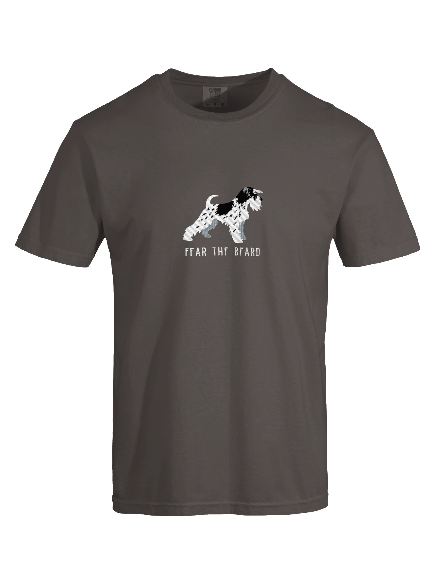 Fear the Beard T-Shirt(Embroidered) of a Miniature Schnauzer(Parti, Black & White) product image (34)