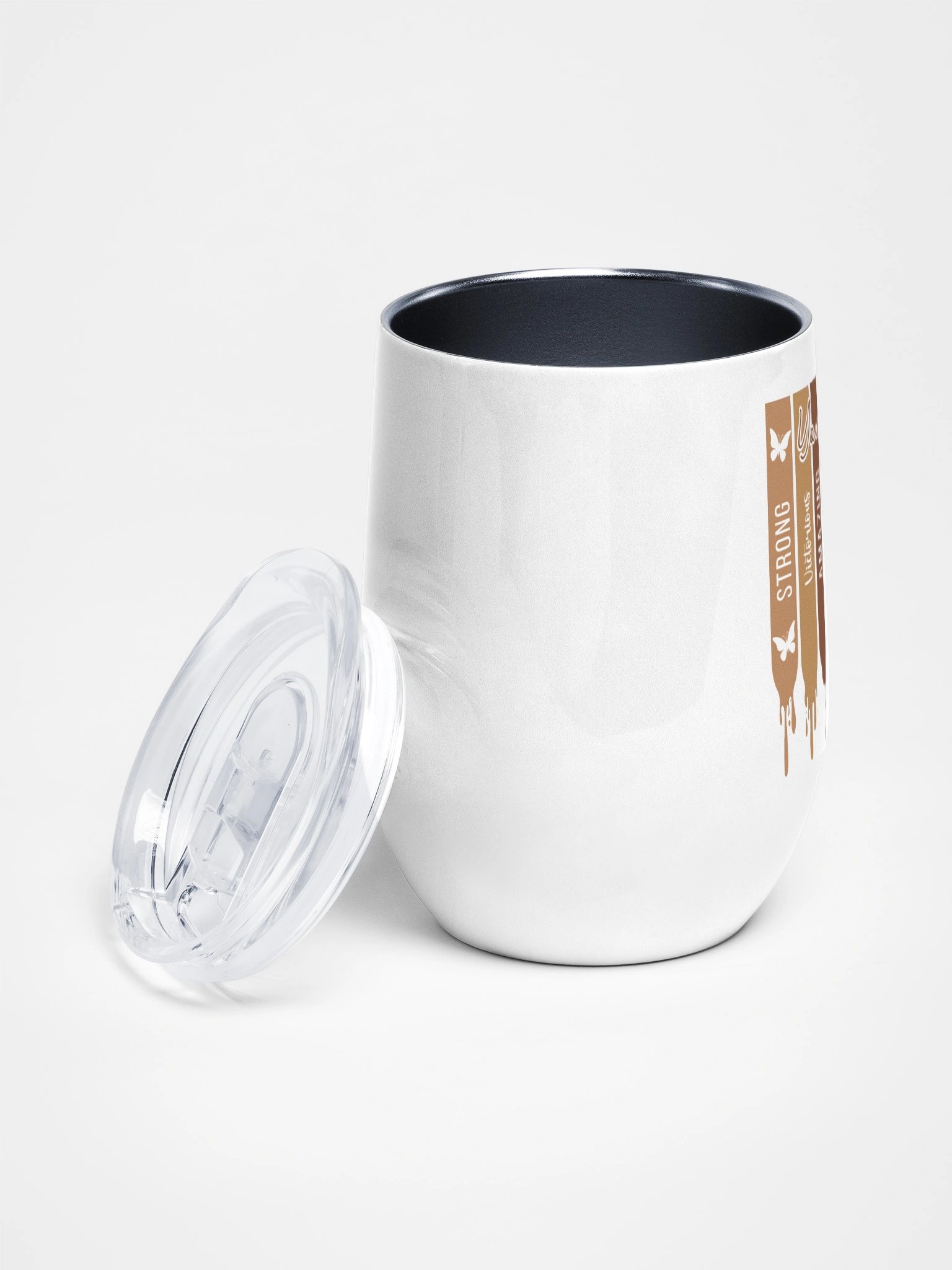 Melanin Stripes Inspirational Wine Tumbler for African American Black Women product image (3)